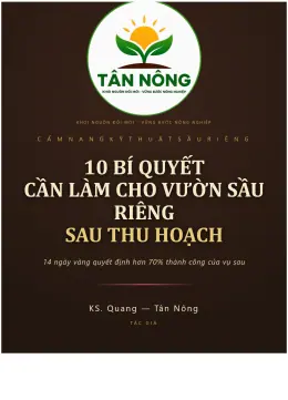 Bìa sách Bí quyết phục hồi vườn sầu riêng sau thu hoạch